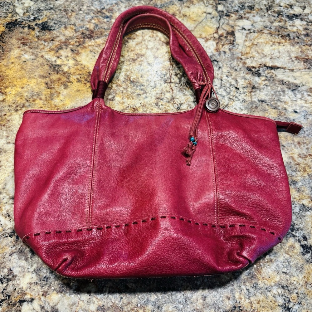 The Sak Hobo Burgundy Pebbled Leather Shoulder Purse Wine Red Hobo Bag